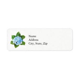 Blue Hydrangea Return Address Label