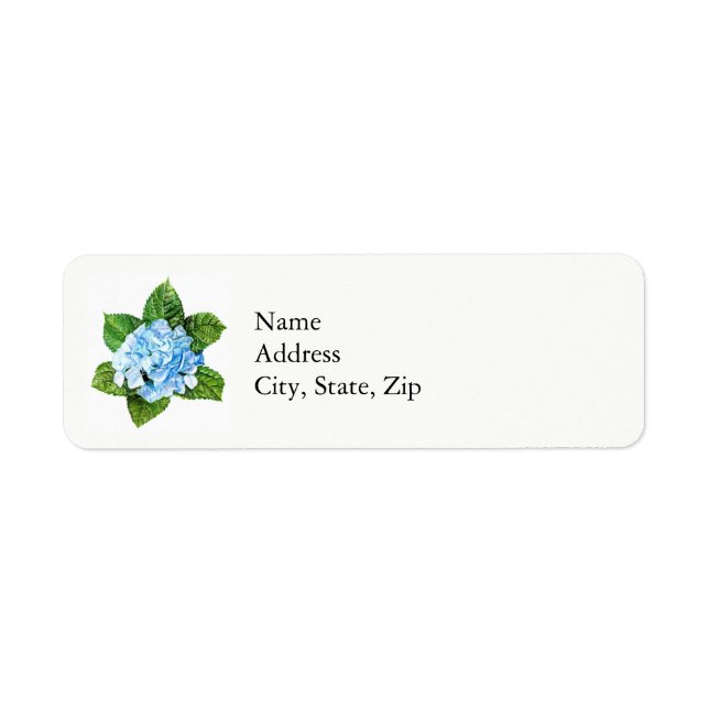 Blue Hydrangea Return Address Label (Front)