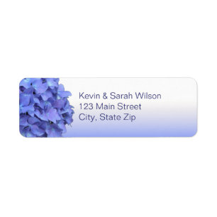Blue Hydrangea Return Address Labels