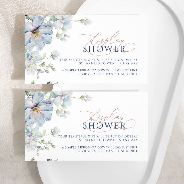 Blue Hydrangea & Rose Display Shower Ticket Card (Creator Uploaded)