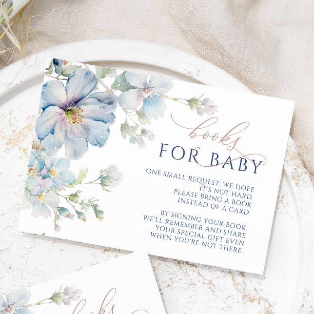 Blue Hydrangea & Rose Flowers Books Request Card (Creator Uploaded)