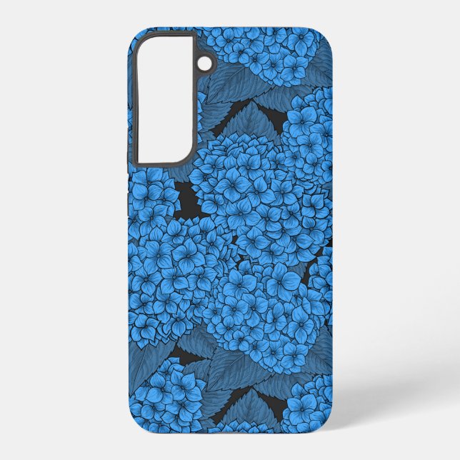 Blue hydrangea samsung galaxy s22+ case (Back)