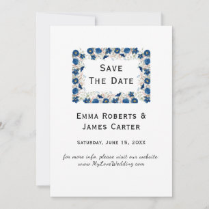 Blue Hydrangea Save the Date Card