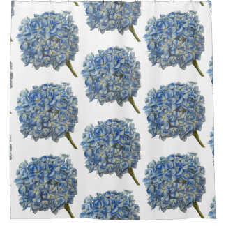 Blue Hydrangea Shower Curtain