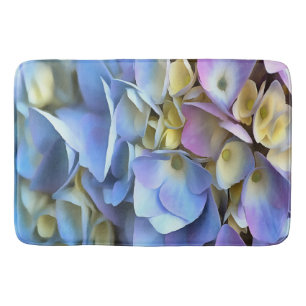 Blue Hydrangea Shrub Artistic Bossom Bath Mat
