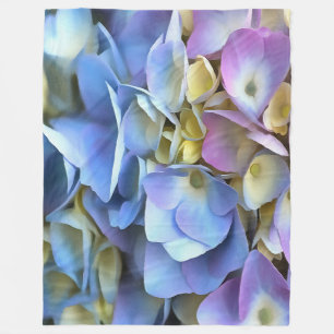 Blue Hydrangea Shrub Artistic Bossom Fleece Blanket