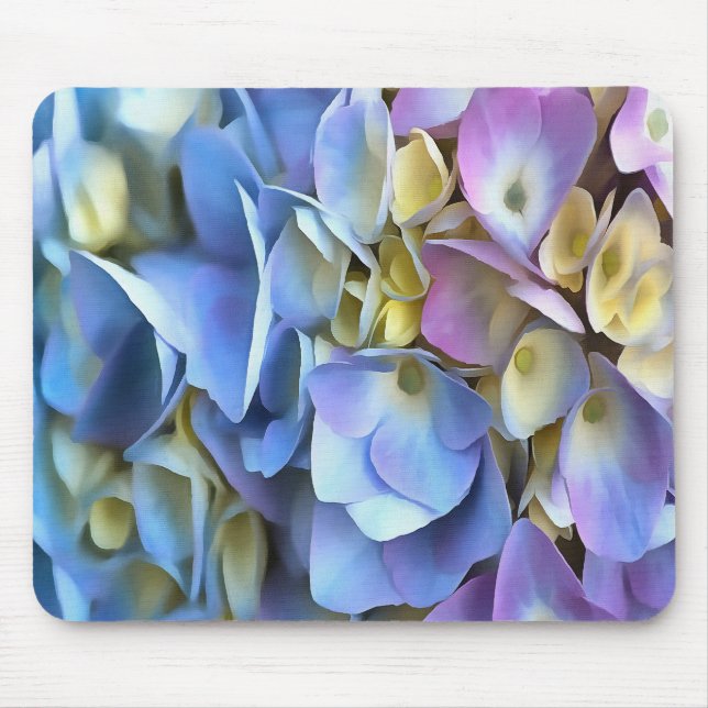 Blue Hydrangea Shrub Artistic Bossom Mouse Pad (Front)