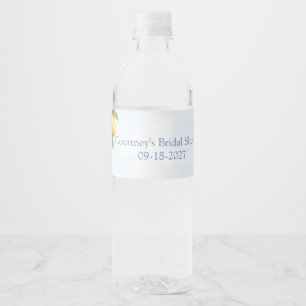 Blue Hydrangea Something Blue Bridal Shower Water Bottle Label