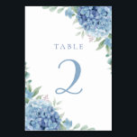 blue hydrangea table 2 table number<br><div class="desc">Wedding table number</div>