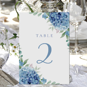 blue hydrangea table 2 table number