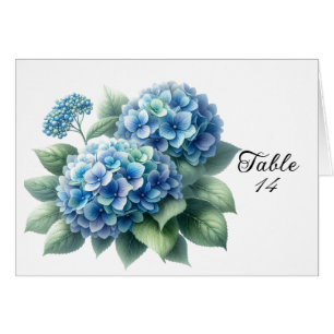 Blue Hydrangea Table Seating Card