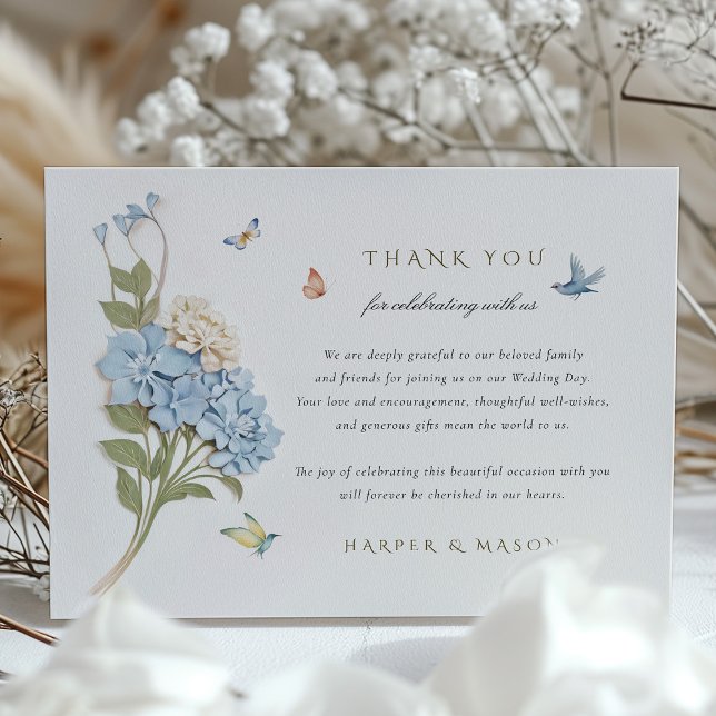 Blue Hydrangea Thank You Card (Creator Uploaded)