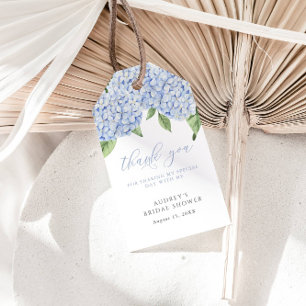 Blue Hydrangea Thank You Customised Bridal Shower Gift Tags