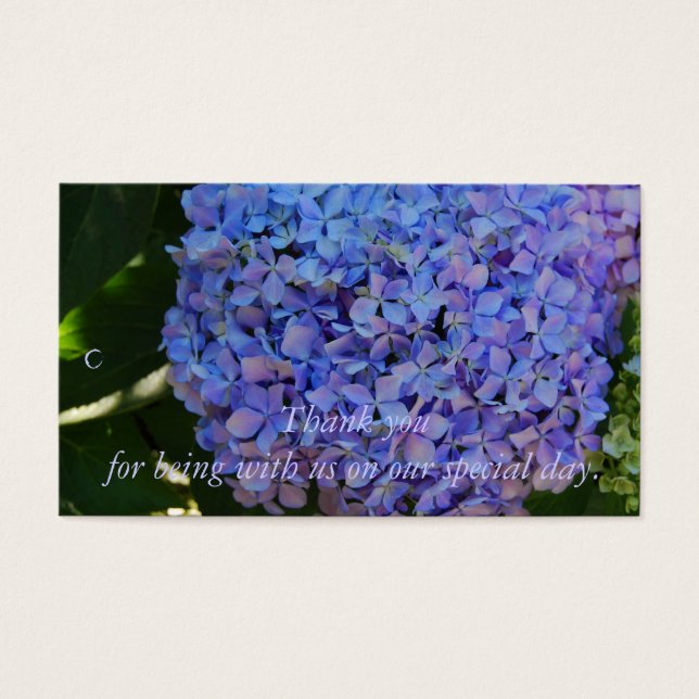 Blue Hydrangea Thank you Gift Tag (Front)