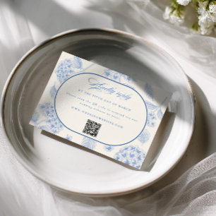 Blue Hydrangea Vintage Wedding RSVP Card