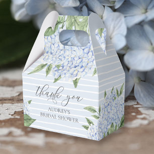 Blue Hydrangea Watercolor Blooms Custom Favour Box