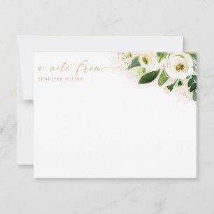 Blue Hydrangea Watercolor Blooms Script Thank You Card