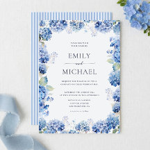 Blue Hydrangea Watercolor Coastal Wedding