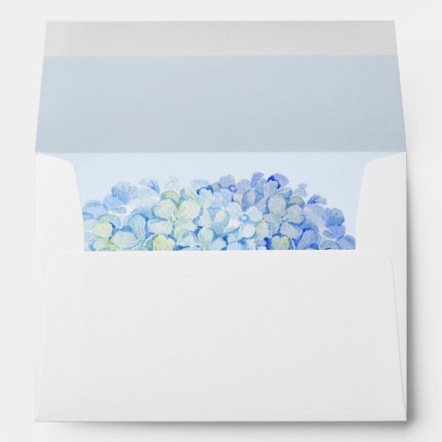 Blue Hydrangea Watercolor Envelopes (Back (Bottom))