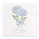 Blue Hydrangea Watercolor Flowers with Bow