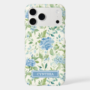 Blue Hydrangea Watercolor Monogrammed