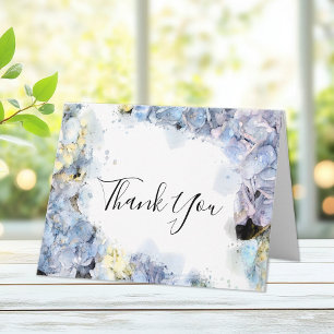 Blue Hydrangea Watercolor Sympathy Thank You Card