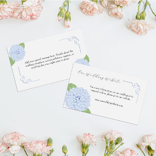 Blue Hydrangea Watercolor Wedding Msg Enclosure Card