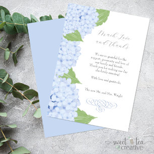 Blue Hydrangea Watercolor Wedding Thank You Card