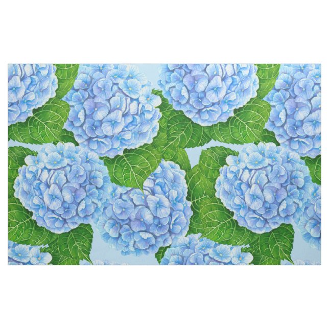 Blue hydrangea waterolor pattern fabric (Fat Quarter)