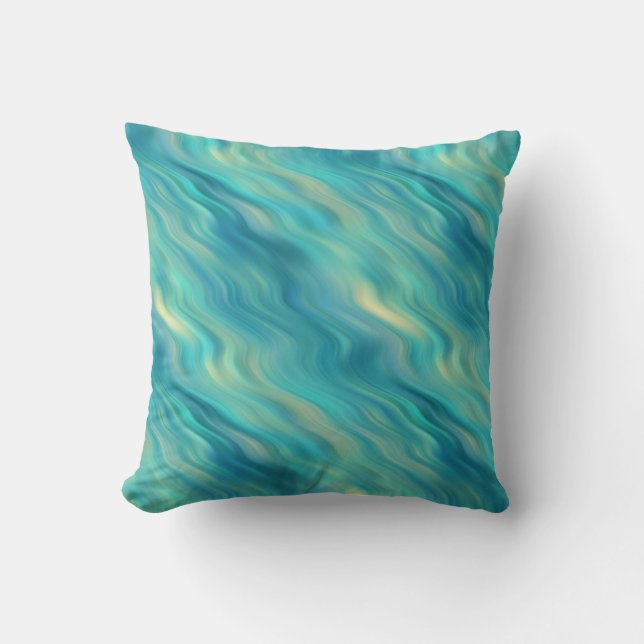Blue Hydrangea Wavy Texture Cushion (Front)