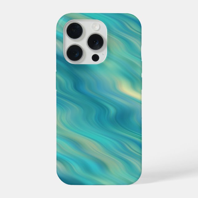 Blue Hydrangea Wavy Texture iPhone Case (Back)