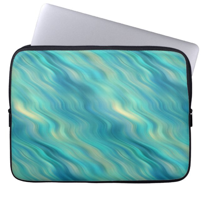 Blue Hydrangea Wavy Texture Laptop Sleeve (Front)