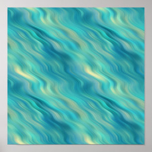 Blue Hydrangea Wavy Texture Poster