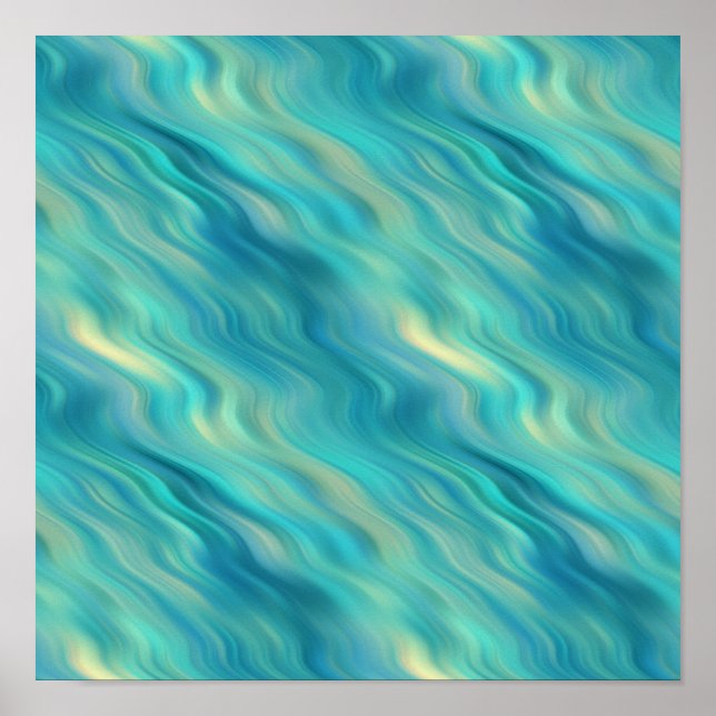 Blue Hydrangea Wavy Texture Poster (Front)