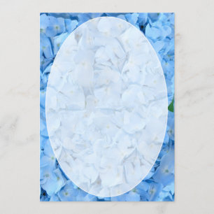 Blue Hydrangea Wedding Fan Program Paper