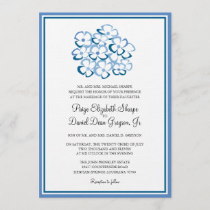 Blue Hydrangea Wedding Invitation