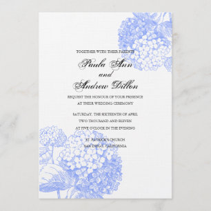 Blue Hydrangea Wedding Invitation