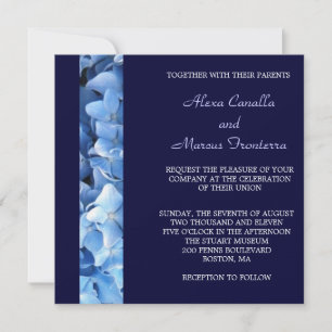 Blue Hydrangea Wedding Invitation