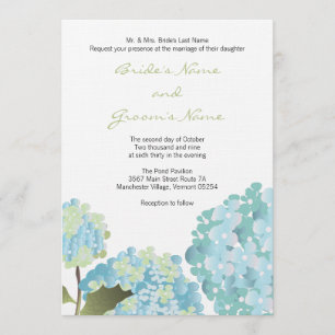 Blue Hydrangea Wedding Invitation