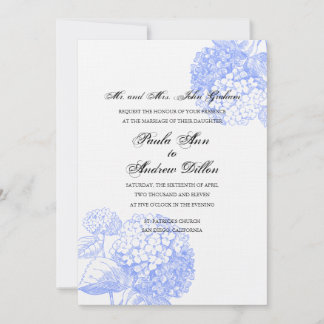 Blue Hydrangea Wedding Invitation