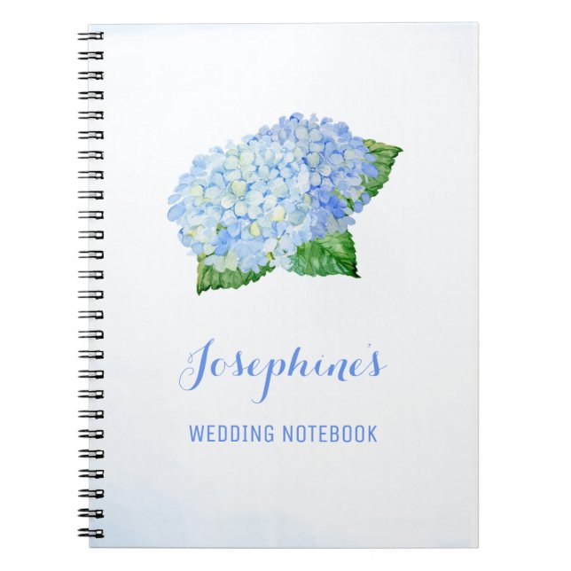 Blue Hydrangea Wedding Planning Notebook (Front)