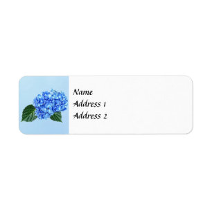 Blue Hydrangea Wedding Products Return Address Label