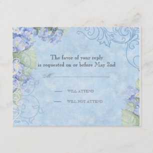 Blue Hydrangea - Wedding Response Card