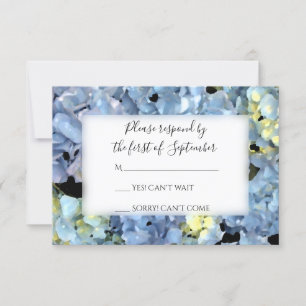 Blue Hydrangea Wedding RSVP Response Card