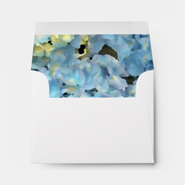 Blue Hydrangea Wedding RSVP Response Card Envelope (Back (Bottom))