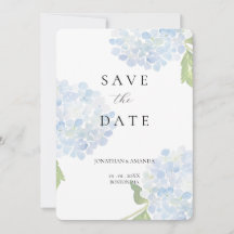 Blue Hydrangea Wedding Save The Date
