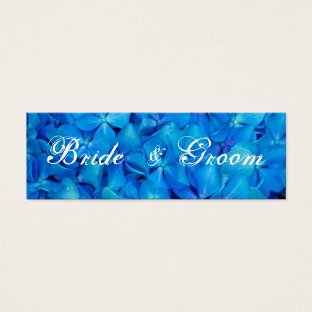 Blue Hydrangea Wedding Thank You tag Card (Front)