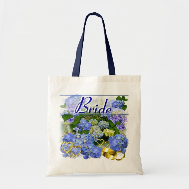 BLUE HYDRANGEA  ~ Wedding Tote (Front)