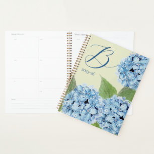 Blue Hydrangea with Initial  Planner