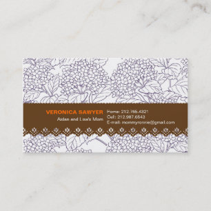 Blue Hydrangea with Lace Profile / Mummy Card